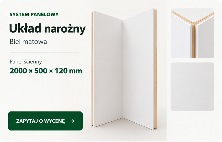 Panel AŁTAJ do układu narożnego w bieli matowej