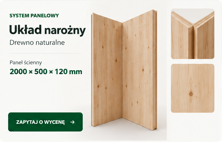 Panel AŁTAJ do układu narożnego w naturalnym drewnie
